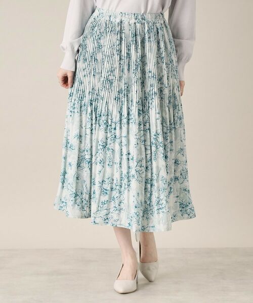 ITS'DEMO / イッツデモ ロング・マキシ丈スカート | 【通勤／手洗い可／ウエスト総ゴム】花柄プリーツスカート | 詳細13