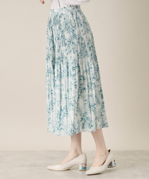 ITS'DEMO / イッツデモ ロング・マキシ丈スカート | 【通勤／手洗い可／ウエスト総ゴム】花柄プリーツスカート | 詳細14
