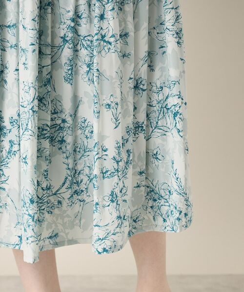 ITS'DEMO / イッツデモ ロング・マキシ丈スカート | 【通勤／手洗い可／ウエスト総ゴム】花柄プリーツスカート | 詳細18