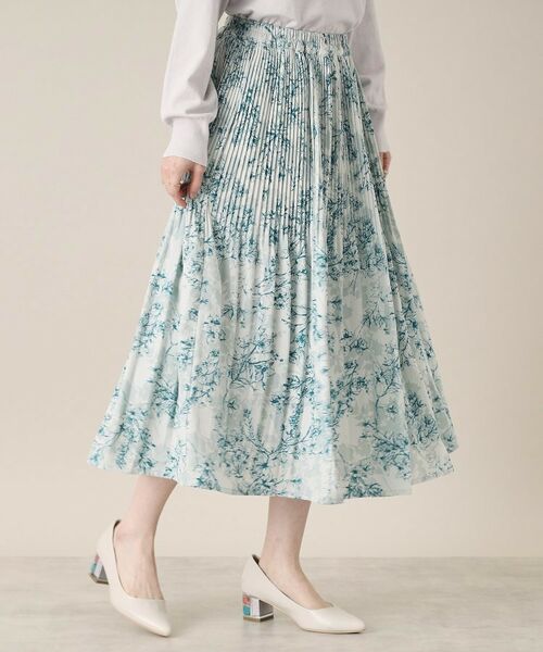 ITS'DEMO / イッツデモ ロング・マキシ丈スカート | 【通勤／手洗い可／ウエスト総ゴム】花柄プリーツスカート | 詳細5