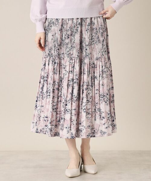 ITS'DEMO / イッツデモ ロング・マキシ丈スカート | 【通勤／手洗い可／ウエスト総ゴム】花柄プリーツスカート | 詳細9