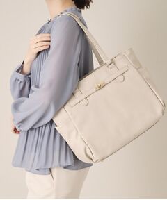 ITS'DEMO / イッツデモ ハンドバッグ | 【通勤／10ポケット】ベルト飾り付角シボA4トート