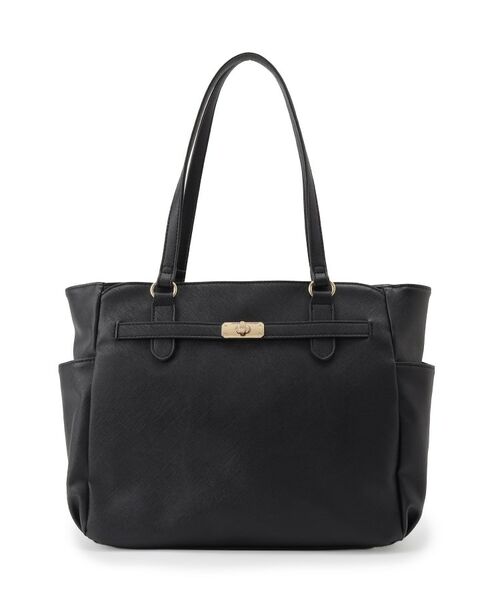 ITS'DEMO / イッツデモ ハンドバッグ | 【通勤／10ポケット】ベルト飾り付角シボA4トート | 詳細10