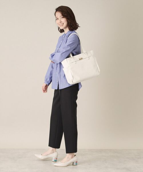 ITS'DEMO / イッツデモ ハンドバッグ | 【通勤／10ポケット】ベルト飾り付角シボA4トート | 詳細2