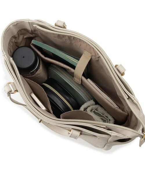 ITS'DEMO / イッツデモ ハンドバッグ | 【通勤／10ポケット】ベルト飾り付角シボA4トート | 詳細20