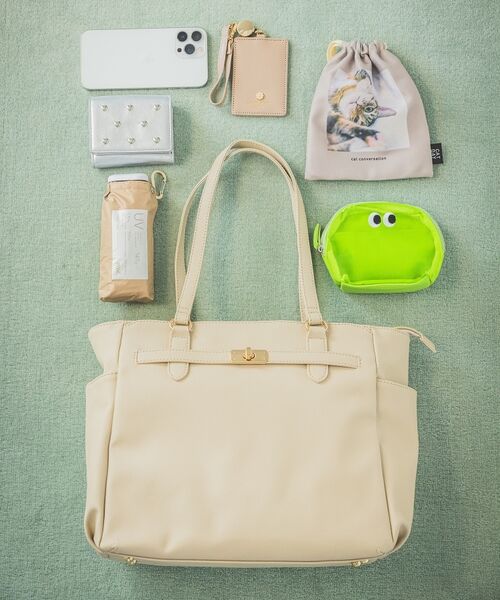 ITS'DEMO / イッツデモ ハンドバッグ | 【通勤／10ポケット】ベルト飾り付角シボA4トート | 詳細28