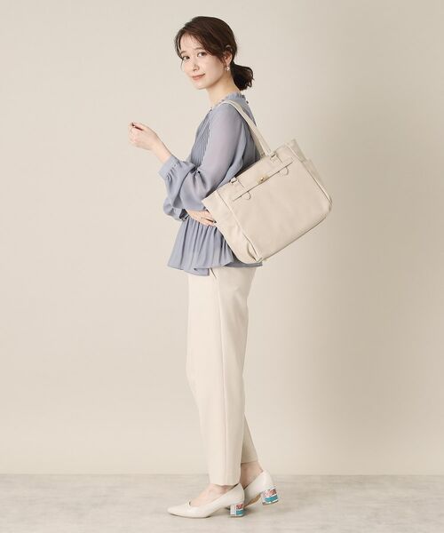 ITS'DEMO / イッツデモ ハンドバッグ | 【通勤／10ポケット】ベルト飾り付角シボA4トート | 詳細6