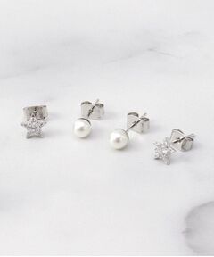 ITS'DEMO / イッツデモ ピアス・イヤリング | ４Ｐセット星ｘパール調ピアス