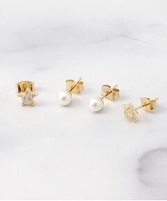 ITS'DEMO / イッツデモ ピアス・イヤリング | ４Ｐセット星ｘパール調ピアス