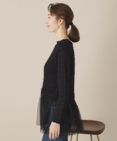 ITS'DEMO / イッツデモ ベスト | 【手洗い可】ニット×チュールジレ | 詳細10