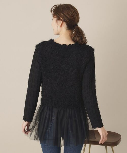 ITS'DEMO / イッツデモ ベスト | 【手洗い可】ニット×チュールジレ | 詳細11