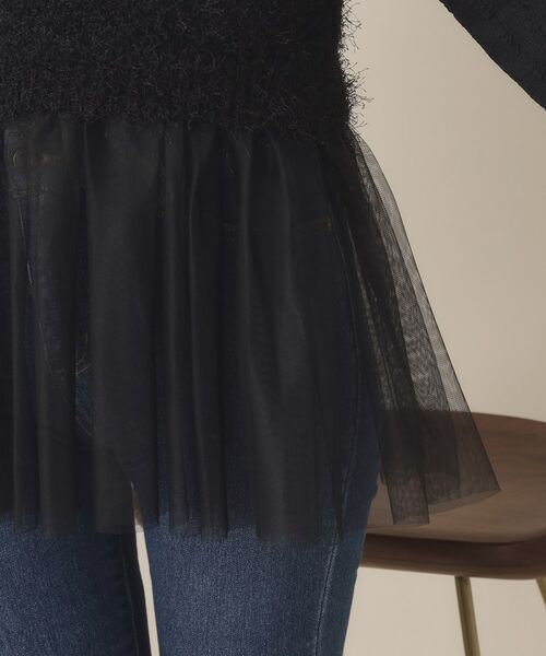 ITS'DEMO / イッツデモ ベスト | 【手洗い可】ニット×チュールジレ | 詳細14