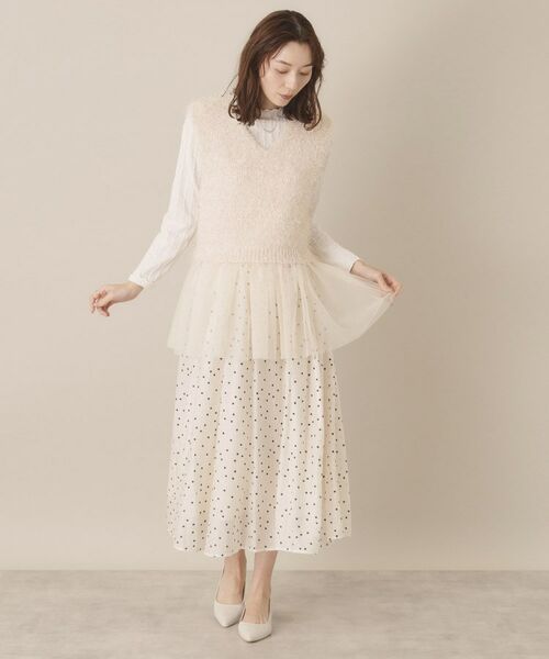 ITS'DEMO / イッツデモ ベスト | 【手洗い可】ニット×チュールジレ | 詳細2