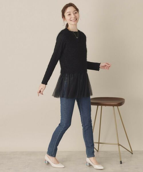 ITS'DEMO / イッツデモ ベスト | 【手洗い可】ニット×チュールジレ | 詳細6