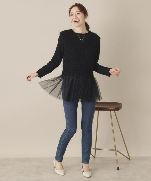 ITS'DEMO / イッツデモ ベスト | 【手洗い可】ニット×チュールジレ | 詳細7