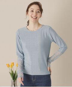 ITS'DEMO / イッツデモ カットソー | 【手洗い可】袖シアーラメインナー