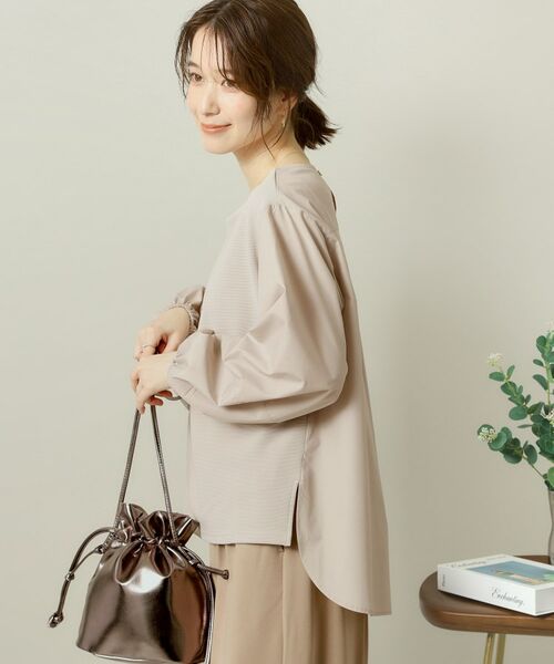 ITS'DEMO / イッツデモ シャツ・ブラウス | 【洗濯機OK】異素材コンビリップルプルオーバー | 詳細6