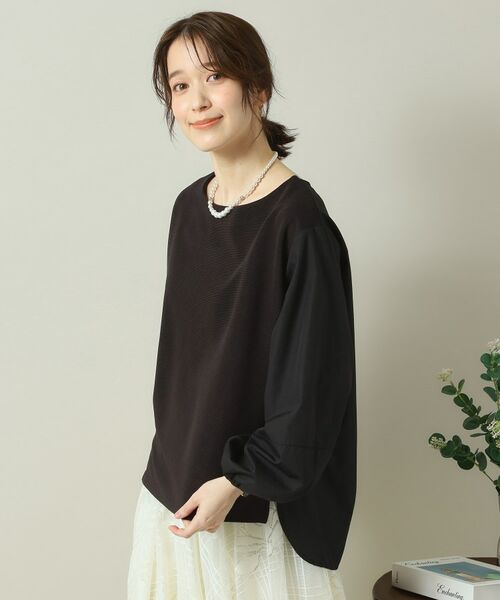 ITS'DEMO / イッツデモ シャツ・ブラウス | 【洗濯機OK】異素材コンビリップルプルオーバー | 詳細9