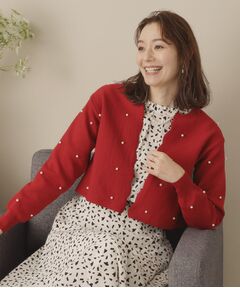 ITS'DEMO / イッツデモ カーディガン・ボレロ | 【手洗い可】パール調スカラップカーデ