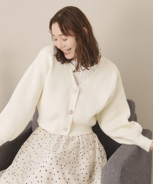 ITS'DEMO / イッツデモ カーディガン・ボレロ | 【手洗い可】アソートビジューボタンカーデ | 詳細1