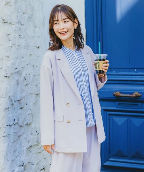 ITS'DEMO / イッツデモ テーラードジャケット | 【洗濯機OK／吸水速乾／UVカット】カットジョーゼットジャケット | 詳細1