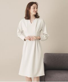 ITS'DEMO / イッツデモ ミニ丈・ひざ丈ワンピース | 【通勤／手洗い可】カットジョーゼットワンピース