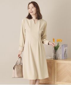 ITS'DEMO / イッツデモ ミニ丈・ひざ丈ワンピース | 【通勤／手洗い可】カットジョーゼットワンピース