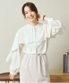 ITS'DEMO / イッツデモ シャツ・ブラウス | 【手洗い可】ケープフリルドットブラウス