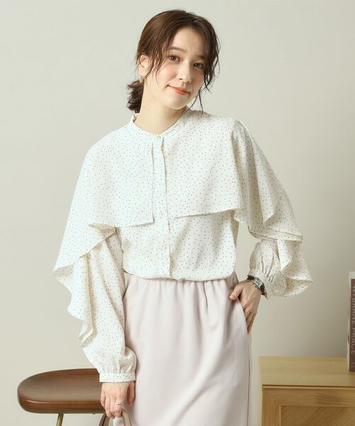 ITS'DEMO / イッツデモ シャツ・ブラウス | 【手洗い可】ケープフリルドットブラウス | 詳細1