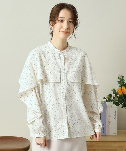ITS'DEMO / イッツデモ シャツ・ブラウス | 【手洗い可】ケープフリルドットブラウス | 詳細13