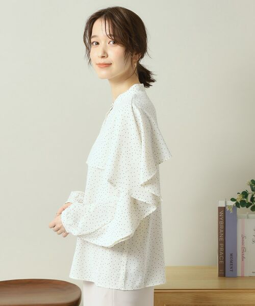 ITS'DEMO / イッツデモ シャツ・ブラウス | 【手洗い可】ケープフリルドットブラウス | 詳細14