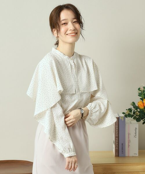 ITS'DEMO / イッツデモ シャツ・ブラウス | 【手洗い可】ケープフリルドットブラウス | 詳細2