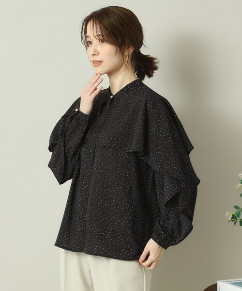 ITS'DEMO / イッツデモ シャツ・ブラウス | 【手洗い可】ケープフリルドットブラウス | 詳細5