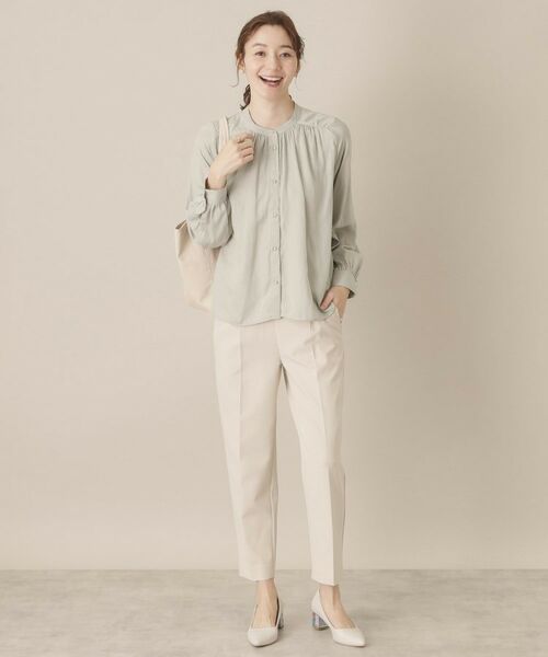 ITS'DEMO / イッツデモ シャツ・ブラウス | 【通勤／手洗い可】ナイルサテン長袖ブラウス | 詳細13