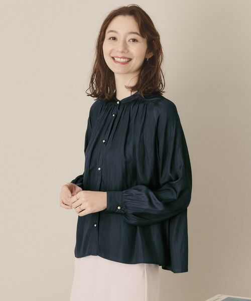ITS'DEMO / イッツデモ シャツ・ブラウス | 【通勤／手洗い可】ナイルサテン長袖ブラウス | 詳細16