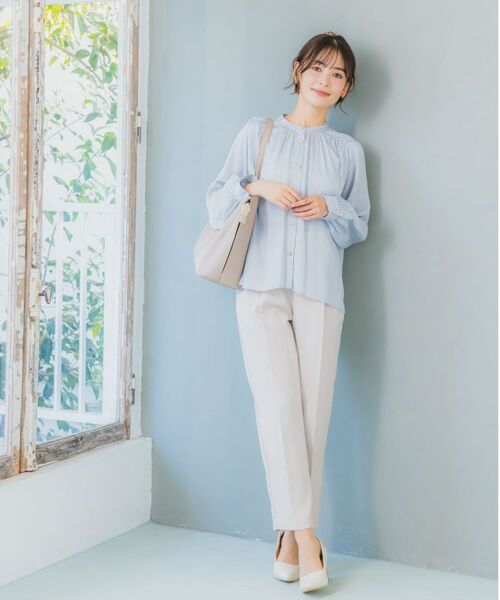 ITS'DEMO / イッツデモ シャツ・ブラウス | 【通勤／手洗い可】ナイルサテン長袖ブラウス | 詳細3