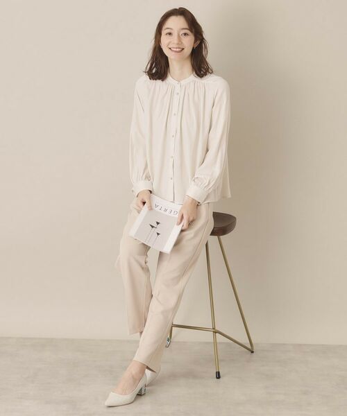 ITS'DEMO / イッツデモ シャツ・ブラウス | 【通勤／手洗い可】ナイルサテン長袖ブラウス | 詳細5