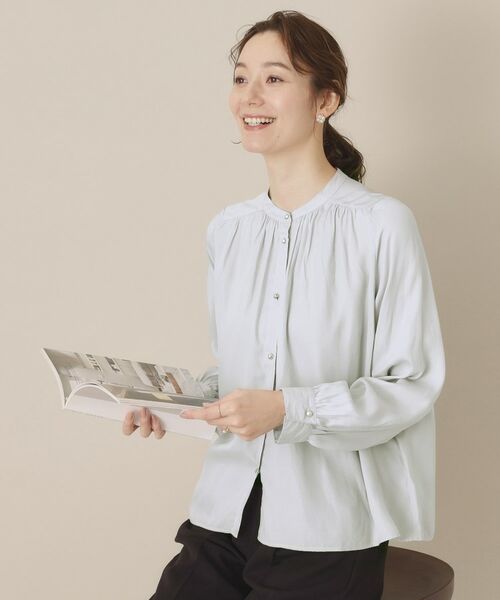ITS'DEMO / イッツデモ シャツ・ブラウス | 【通勤／手洗い可】ナイルサテン長袖ブラウス | 詳細8