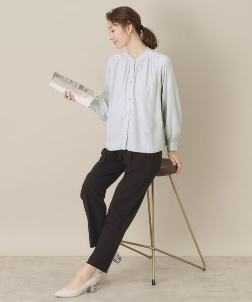 ITS'DEMO / イッツデモ シャツ・ブラウス | 【通勤／手洗い可】ナイルサテン長袖ブラウス | 詳細9