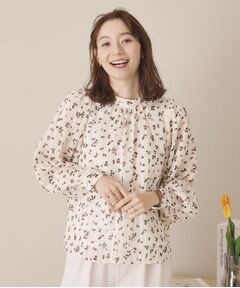 ITS'DEMO / イッツデモ シャツ・ブラウス | 【通勤／手洗い可】ラメストストライプ花柄ブラウス