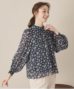 ITS'DEMO / イッツデモ シャツ・ブラウス | 【通勤／手洗い可】ラメストストライプ花柄ブラウス