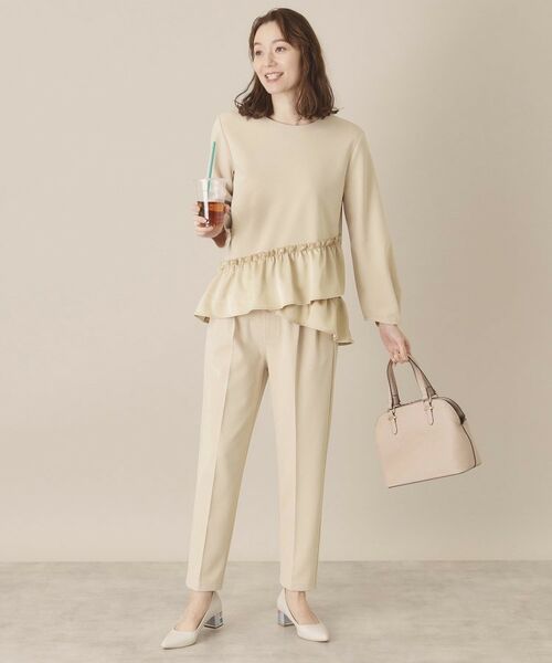 ITS'DEMO / イッツデモ パンツ | 【通勤／手洗い可／ウエストゴム】カットジョーゼットパンツ | 詳細10