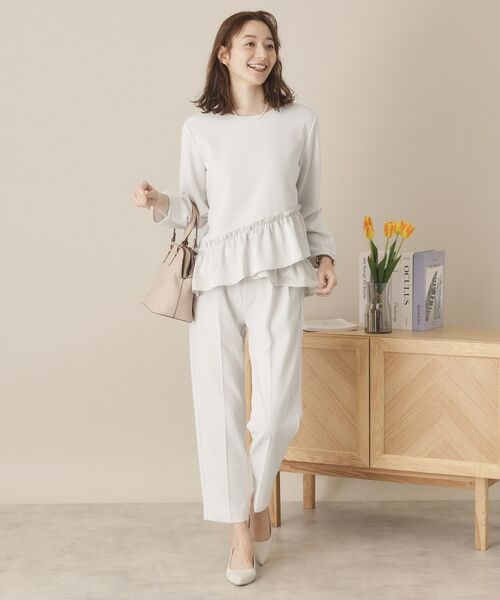 ITS'DEMO / イッツデモ パンツ | 【通勤／手洗い可／ウエストゴム】カットジョーゼットパンツ | 詳細6