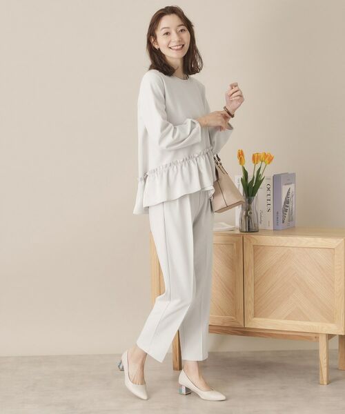 ITS'DEMO / イッツデモ パンツ | 【通勤／手洗い可／ウエストゴム】カットジョーゼットパンツ | 詳細7