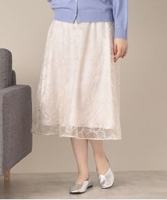 ITS'DEMO / イッツデモ スカート | 【ウエストゴム／手洗い可】チュールレーススカート