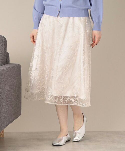 ITS'DEMO / イッツデモ スカート | 【ウエストゴム／手洗い可】チュールレーススカート | 詳細1