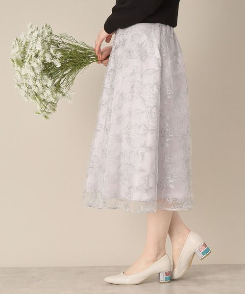 ITS'DEMO / イッツデモ スカート | 【ウエストゴム／手洗い可】チュールレーススカート | 詳細10