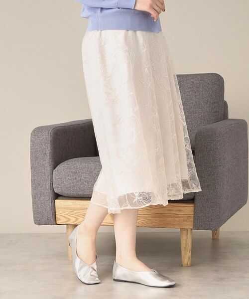 ITS'DEMO / イッツデモ スカート | 【ウエストゴム／手洗い可】チュールレーススカート | 詳細2