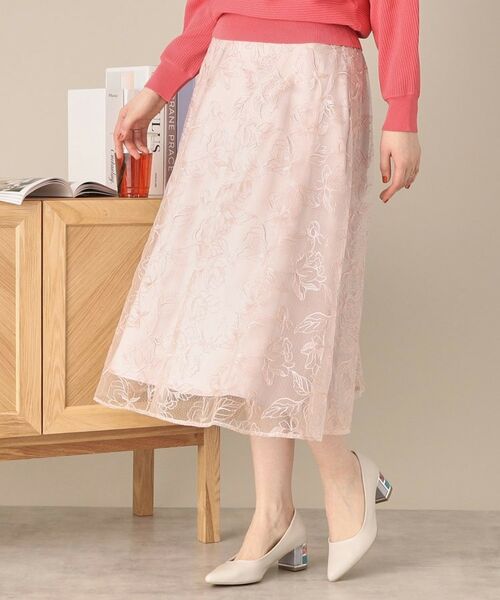 ITS'DEMO / イッツデモ スカート | 【ウエストゴム／手洗い可】チュールレーススカート | 詳細5