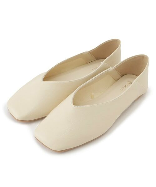 ITS'DEMO/イッツデモ スクエアフラットシューズ アイボリー(004) 40(24.0cm-24.5cm) ITS'DEMO/イッツデモ スクエアフラットシューズ アイボリー(004) 40(24.0cm-24.5cm)